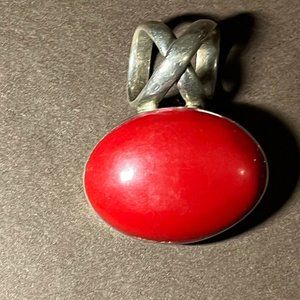 Vintage sterling silver handmade Jasper pendant ( Pendant Only)